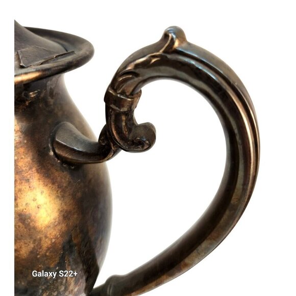 Antique Teapot Signed Lehman Brothers Silver Over Copper Plated Beautiful Pateni - Picture 5 of 8
